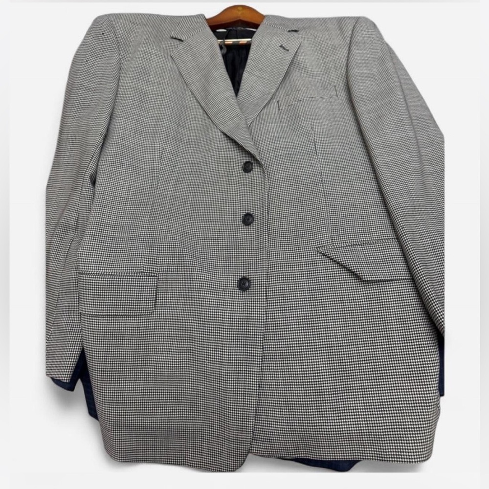 Gerald Austin Blazer L48 Houndstooth black and white designer formal Patterned